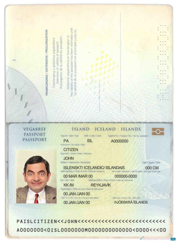 Download Iceland passport Photoshop template